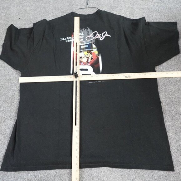 Dale Earnhardt Jr T-shirt XL Black Daytona 500 Double Sided Nascar 2004 Vintage - Picture 6 of 6